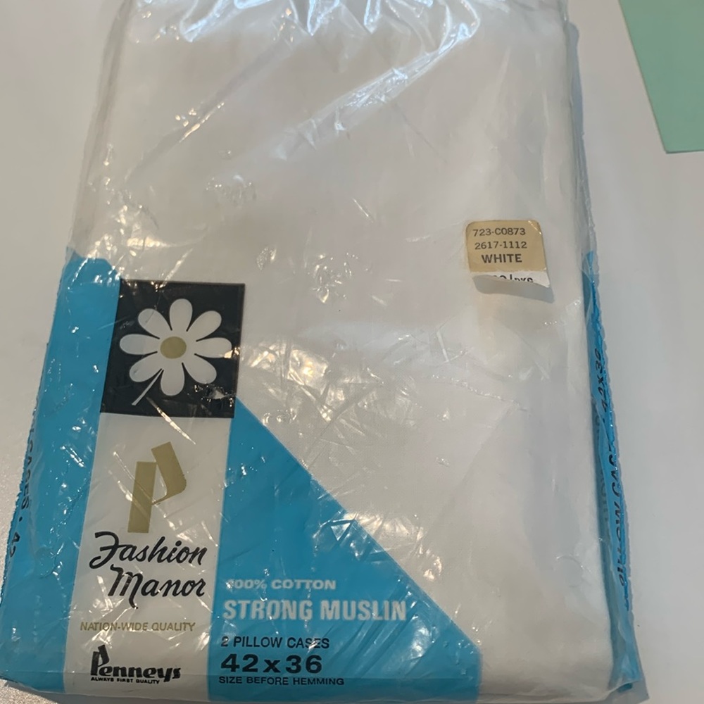 White 42x36 vintage pillowcase